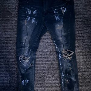 Smoke Rise DarkBlue  36X32 Painted Jeans